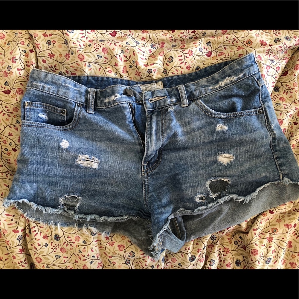 Distressed Free People Denim Shorts